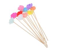 COOLHIYA 10pièces Lot de Bâtons Diffuseurs Bois avec Fleurs Colorées Aromathérapie sans Feu Décoration Parfumée pour Bureau Mariage et Intérieur