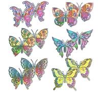 COOLHIYA 12 Pièces Autocollants Magnétiques pour Fenêtre Stickers Collision Décoratifs pour Moustiquaire Intérieur et Extérieur Protection et Réparation Vitres
