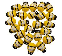 COOLHIYA 24 Pièces Décorations D'abeilles en Bois Jaune, Ornement Suspendu Polyvalent pour Couronnes et Décorations Murales Diy, Design Vivant et Délicat pour Chambre ou Fête
