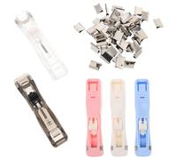 COOLHIYA 5 Pièces Agrafeuse sans Agrafes pour Documents Examen et Légal avec Force de Serrage Stable, Fonctionnement Facile en Plastique et Métal pour Bureau et Étudiants