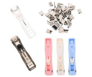 COOLHIYA 5 Pièces Agrafeuse sans Agrafes pour Documents Examen et Légal avec Force de Serrage Stable, Fonctionnement Facile en Plastique et Métal pour Bureau et Étudiants