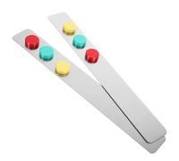 COOLHIYA Bandes Magnétiques Adhésives en Fer 375X50Mm, Lot de 2, 05Mm d’Épaisseur, avec 10 Aimants Colorés 3Cm, pour Tableau d’Affichage Mural, Bureau, École Couleur Aléatoire