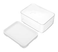 COOLHIYA Boîte de Rangement Ménager en Pet avec Couvercle, Contenant Polyvalent pour Organiser les Capsules de Lessive, pour Buanderie et Usage Domestique