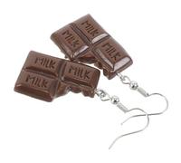 COOLHIYA Boucles d'Oreilles Originales Pendantes en Résine Chocolat, Accessoires Amusants pour Femmes, Adaptées aux Soirées Entre Amis et Célébrations