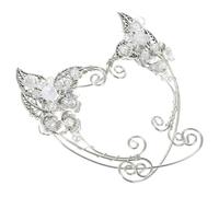 COOLHIYA Boucles D'oreilles Style Élégant et Design Créatif Manchette en Alliage Argenté Non Percées et Confortables à Porter pour Femmes pour Costume D'elfe