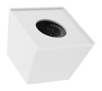 COOLHIYA Cache-Microphone Cube Blanc en Plastique et Écume Logo Personnalisable, Facile à Installer, pour Microphone D'interview Professionnel en Réunions Familiales et Ktv