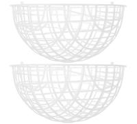 COOLHIYA Cage à Poules Mobile Ronde en Plastique Blanc 30cm pour Usage Extérieur Ferme, Enclos Sécurisé et Facilement Déplaçable pour Lapins et Canards