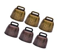 COOLHIYA Cloches en Fer Accessoires Indispensables Son Clair pour Vache et Cheval Lot de 6 et Fonction Antivol pour l'agriculture