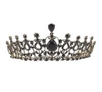COOLHIYA Couronne Baroque Noire Élégante Style Vintage Chic en Alliage pour Mariée, Décoration de Tête Délicate, Accessoire Photo et Performance de Rôle
