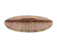 COOLHIYA Couvercle et Anti-éclaboussures Réutilisable de Wok en Bois Rond 26 Cm Léger et Pratique pour Articles Cuisine Maison
