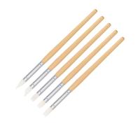COOLHIYA Crayons en Silicone Manche en Bois pour Sculpture d'argile, Outils Pratiques pour Modelage Fin et Suppression D'empreintes, Pack de 5 pour Artistes et Amateurs