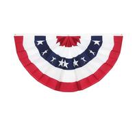COOLHIYA Drapeau Américain en Polyester pour Décoration Extérieure, Fanion Plissé Thème Jour de L'indépendance, Guirlande Patriotique pour Fête Souvenir