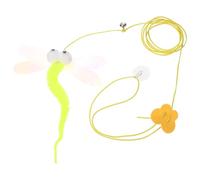 COOLHIYA Élastique Suspendu pour Chat en Corde et Polyester, Exercice Aérobie et Détente, Forme Insecte Cartoon, pour Jeu Intérieur Stress Couleur Aléatoire