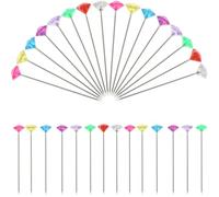 COOLHIYA Épingles à Fleurs Décoratives pour Mariage, 200 Pièces Multicolores, Tête Strass Imitation Diamant, Aiguilles Droites pour Couture, Bouquet, Loisirs Créatifs et Mercerie