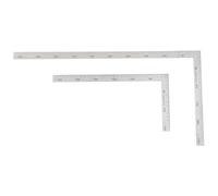 COOLHIYA Équerre Metal Robuste et Multipurpose en Acier Inoxydable, Règle en Simple et Finition Délicate, Pack de 2 Pcs Argentés pour L'architecture Dessin Technique