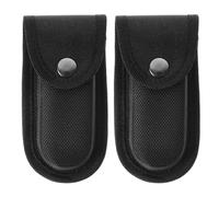 COOLHIYA Étui de Rangement Résistant à L'huile pour Couteaux Pliants en Nylon Noir Attache Ceinture, Lot de 2 Pièces pour Organisation Portable