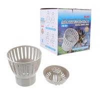 COOLHIYA Filtre pour Aquarium 1 PC Abs Blanc, Résistance à Pression | Automne Décoraion, Accessoire Aquarium pour Vivier Poisson et Bassin, Collecte des Débris