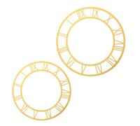 COOLHIYA Horloge Murale Design Élégant et Moderne en Acrylique Doré Ronde Chiffres Romains, Autocollants Décoratifs 2 Pièces pour Espaces Commerciaux et Entrée