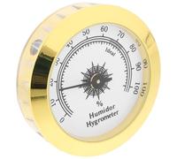 COOLHIYA Hygromètre et Boîtes de Or Rond Analogique Design à Thé pour l'humidité Élégant Matériaux en Cuivre et Pvc Contrôle Précis