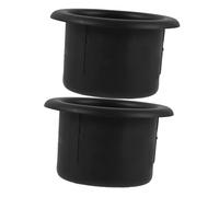 COOLHIYA Inserts de Porte-gobelet en Plastique Noir Encastrés Lot de 2 Stable et Ne Se Déforme Pas Design Élégant et Minimaliste pour Camping-Car et Canapé pour