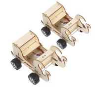 COOLHIYA Jouets STEM 2 pièces pour garçons : Kit de Voiture STEM à Monter soi-même - Construisez Votre Propre modèle de Voiture - Véhicule en Bois à Commande vocale pour l'enseignement des