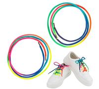 COOLHIYA Lacets Ronds Colorés en Polyester pour Chaussures, 1 Paire, Faciles à Utiliser, pour École et Fête, Style Unique et Créatif pour Garçons et Filles