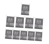 COOLHIYA Lot de 10 Paquet Organisateurs à Cordon pour Chaussures Homme Et Femme, en Tissu Non Tissé Épais Gris Clair, avec Fenêtre Transparente, Grand Et Moyen Formats, pour Rangement Et Voyage