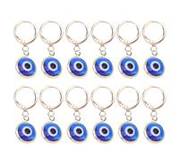 COOLHIYA Lot de 12 breloques mauvais œil : porte-clés artisanal pour sac à main, porte-clés, ornement à suspendre, idéal pour une fête ou un usage quotidien.