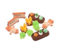 COOLHIYA Lot de 2 Accessoires de Jardin pour Maison de poupée, Jouets agricoles Miniatures, Mini épouvantail, légumes, Citrouille, Tige de blé, Radis, Simulation de Chou, Ornements pour