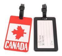 COOLHIYA Lot de 2 Étiquettes Bagage Motif Drapeau Canada en PVC Robuste et Technologie de Reconnaissance Simulée, pour Voyage et Identification de Valise