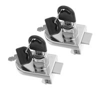 COOLHIYA Lot de 2 serrures pour portes coulissantes en verre pour armoires - Serrure de porte de vitrine en alliage de zinc sans perçage, sécurisée pour vitrines et caves à vin doubles