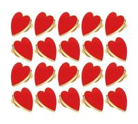 COOLHIYA Lot de 20 Petites Broches Cœur Bordure Dorée, Accessoires de Décoration Polyvalents pour Vêtements et Paquet, Saint-valentin Mariage Fête, Charme Amour Élégant et Discret