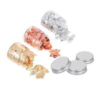 COOLHIYA Lot de 3 Flacons de Morceaux de Nail Art en Tinfoil pour Décoration Ongles Pailletés, Facile à Appliquer, pour Manucure Maison et Usage Quotidien