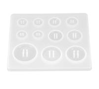 COOLHIYA Lot de 3 Moules Silicone pour Boutons Ronds Diy, Surface Flexible, Démoulage Facile, pour Accessoires et Vêtements en Résine Époxy