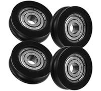 COOLHIYA Lot de 4 Chariots Roulette Baie Vitrée Coulissante en Pom Poulie à Gorge Type U, Structure Stable Vibrations pour Porte Coulissante