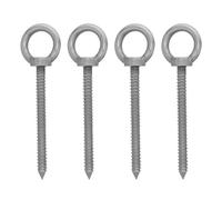 COOLHIYA Lot de 4 crochets à œillet robustes à visser - Vis à œillet autotaraudeuse M10x100 - Crochets à en acier inoxydable pour fixation murale, plafond et loisirs créatifs.