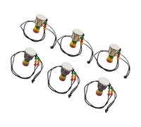 COOLHIYA Lot de 6 breloques en forme de tambour africain, bijoux faits main en bois, pour, souvenirs de voyage et accessoires de mode du quotidien