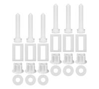 COOLHIYA Lot de 6 vis pour abattant WC : boulons de fixation de remplacement pour abattant WC - vis en plastique à montage supérieur avec écrous et rondelles pour la réparation de la salle de