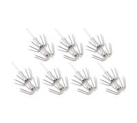 COOLHIYA Lot de 7 Hameçons Doubles en Acier Inoxydable Lumineux, Crochet Barbelé Pratique pour Pêche en Étangs, Matériel de Pêche Résistant et Solide