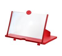 COOLHIYA Loupe D'écran Amplificateur Effet Tridimensionnel Fort de Téléphone Portable Rouge en ABS Protège Les Yeux, pour Lire des Livres Actualités