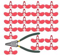 COOLHIYA Lunettes Anti-combat pour Poules et Coqs en Plastique Abs Rouge avec Outil D'installation Facile pour Élevage en Plein Air Agressions Visuelles