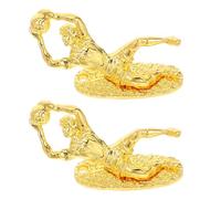 COOLHIYA Mini Trophées de Gardien de But Style Réaliste 2 en Alliage Doré | Lot de 2 Pièces, pour Passionnés de Football et Fans D’événements Sportifs, Usage Bureau ou Fête