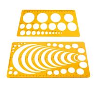 COOLHIYA Modèles de Dessin Géométrique en Plastique 2pcs Règles de Dessin Multifonctionnelles Contenant Différentes Figures Géométriques pour Conception Artistique et Technique