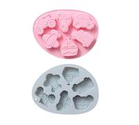 COOLHIYA Moule à Chocolat en Silicone Bleu 2pcs Résistant la Déchirure Facile à Nettoyer pour Fabrication de Bonbons et Sucre Cuit Garçon et Filles