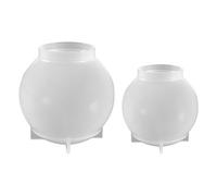 COOLHIYA Moule Sphérique en Silicone Non Adhérent 2pcs pour Résine Blanc Ponçage pour Décoration Boules de Résine et Bougies
