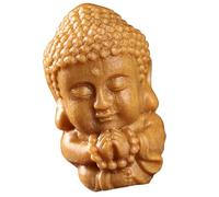 COOLHIYA Pendentif Bouddha Accessoire DIY Délicat et Rétro en Bois de Santal Sculpté la Main comme Breloque pour Porte-clés ou Pendentif de Collier