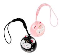 COOLHIYA Pendentif Chat Porte-clés 2pcs en Laiton Corde Suspendue, Résistant et Décoratif pour Jardin ou Balcon, Design Créatif et Détails Délicats