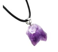 COOLHIYA Pendentif Forme Irrégulière en Améthyste Naturelle Artisanal Collier Confortable à Porter Pourpre et Facile à Mettre pour Soirées et Clubs