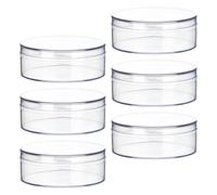 COOLHIYA Petite Boîte Présent Ronde Transparente Couvercle, Lot de 6 Pièces 12 CM, Finition Lisse, Pratique pour Rangement Perles et Coffret Bonbons