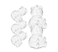 COOLHIYA Petites Boîtes à Bonbons D'ours Emballage Présent Prêt à L'emploi Lot de 5 en Plastique Ps Rangement Multifonctionnel, pour Shower et Fête